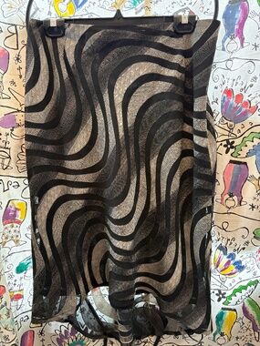 Debbie Shuchat poly sheer  high/ low skirt